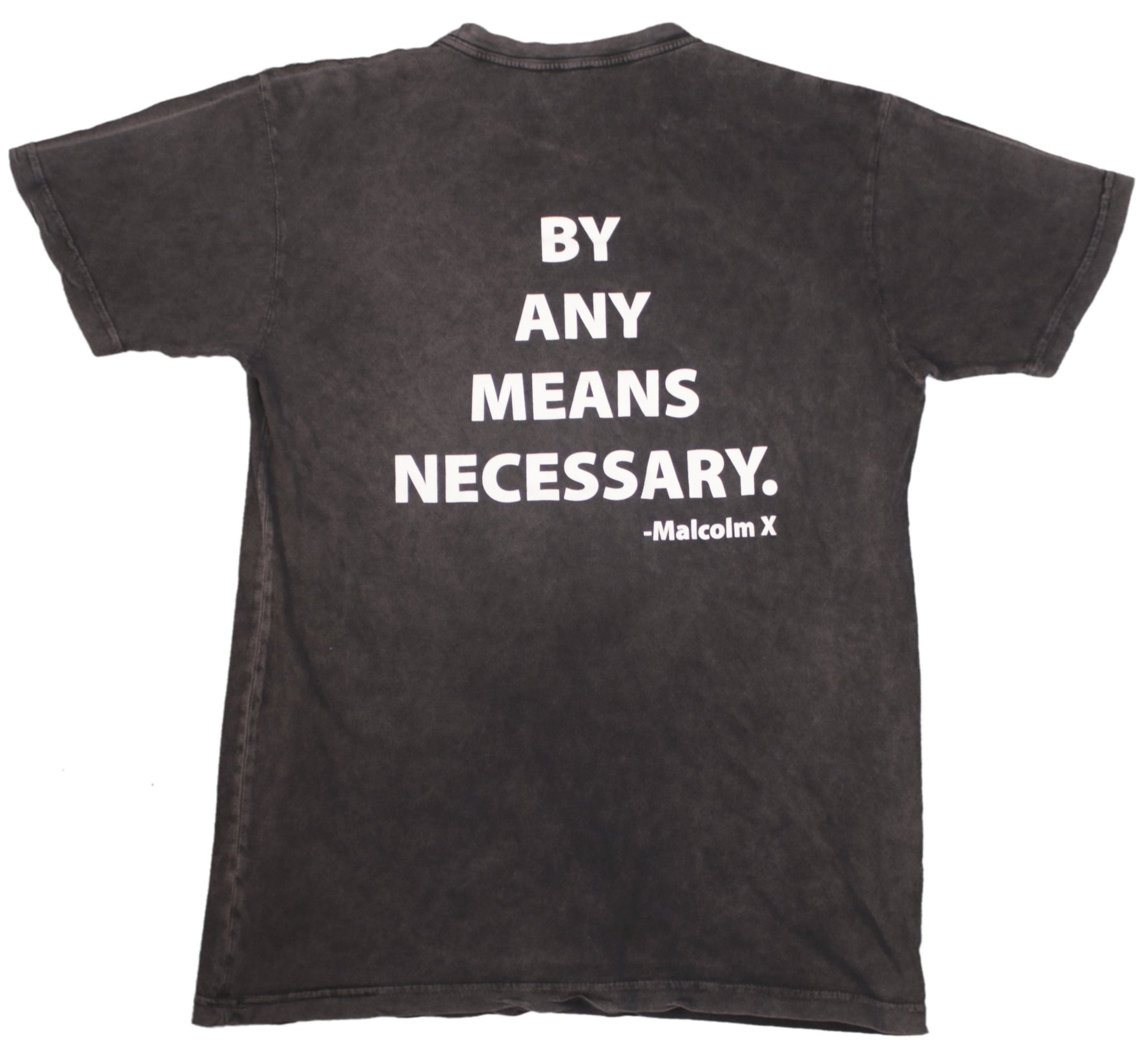 Malcolm X 'By Any Means Necessary' Men's Slim Fit T-Shirt – Licensed, Soft Cotton, Form-Fitting Black Tee